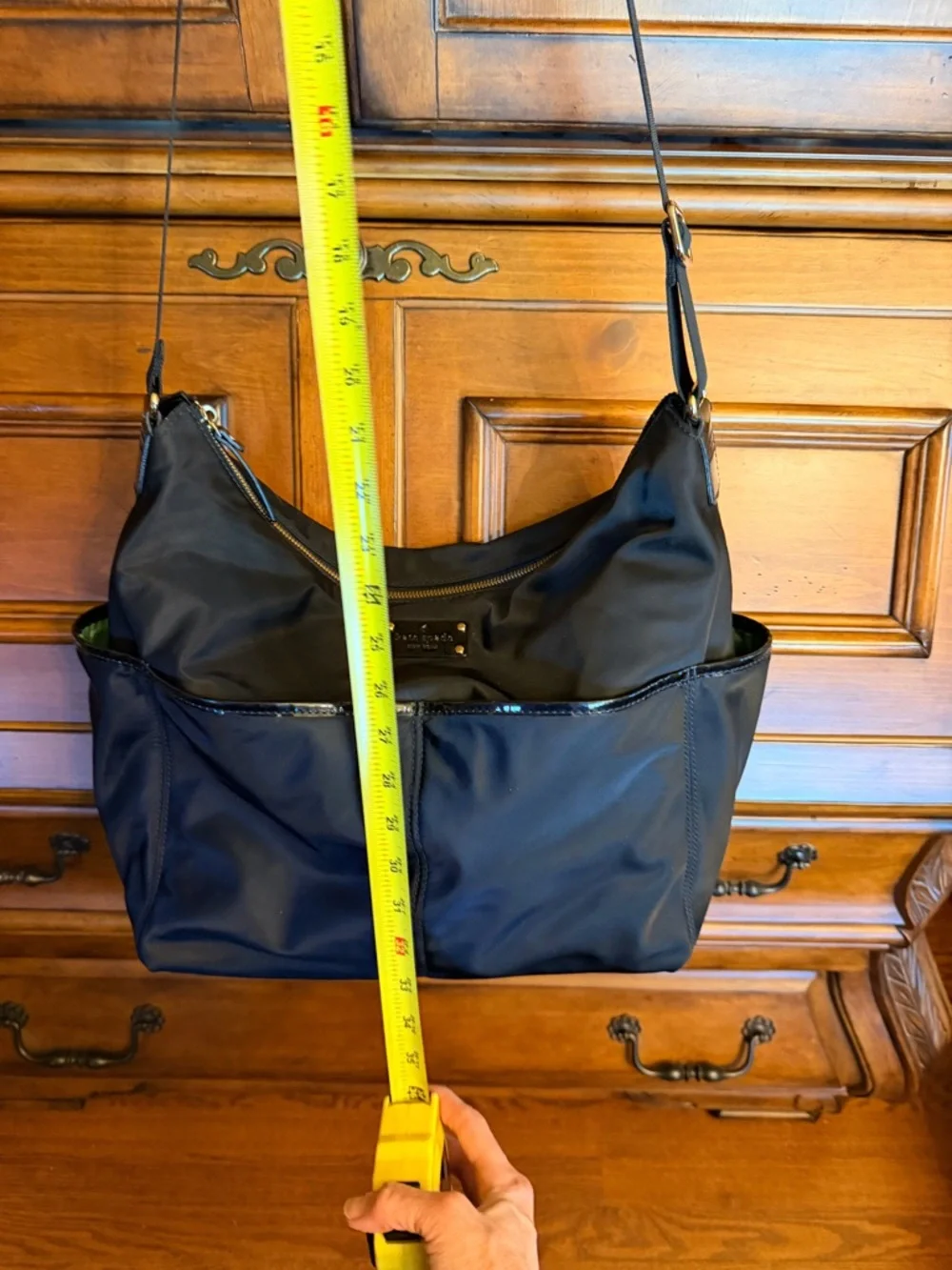 Kate Spade Black Nylon Diaper Bag & Changing Pad